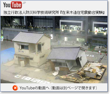 独立行政法人防災科学技術研究所 『在来木造住宅震動台実験』